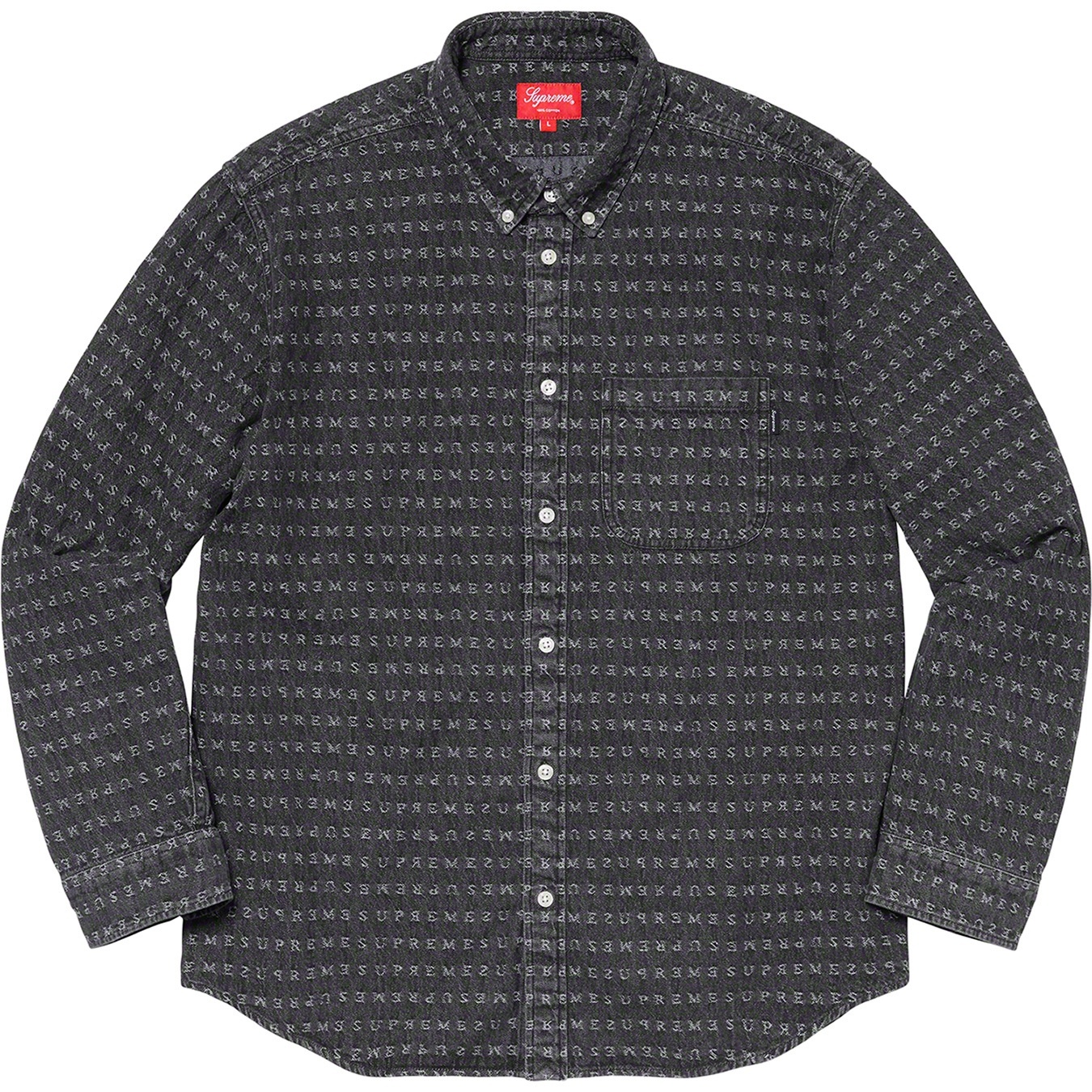 Jacquard Logos Denim Shirt view 5